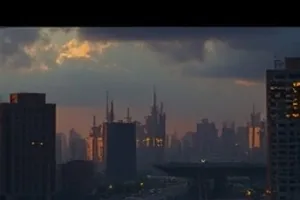 《雾港航线》悬疑剧封面，夜雾中的集装箱码头